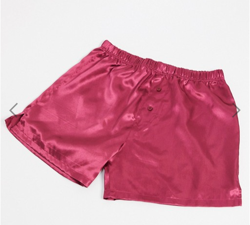 ASOS DESIGN satin boxers in pink