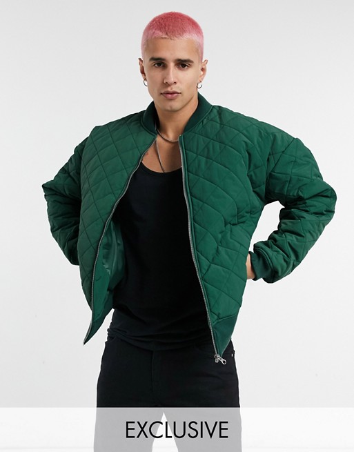 Reclaimed Vintage inspired quilted bomber