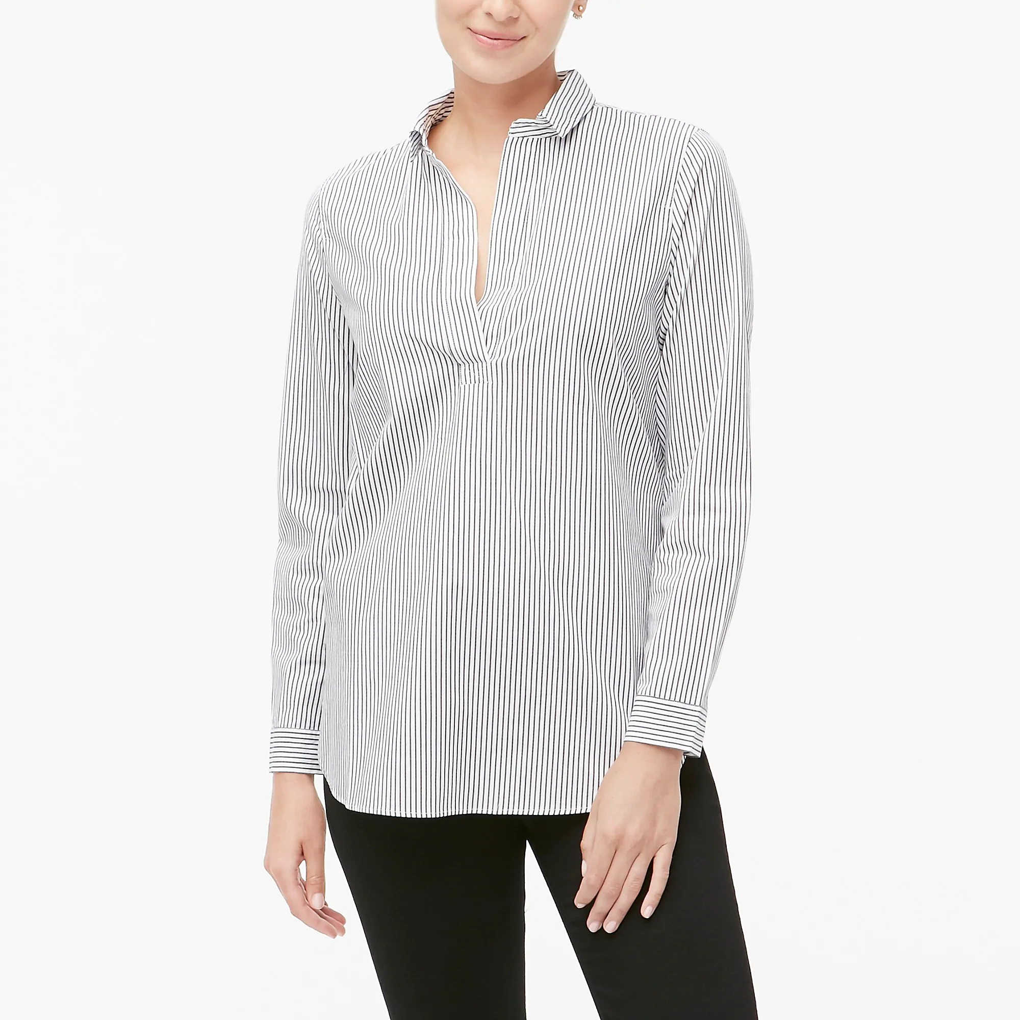 Petite high-low popover tunic top