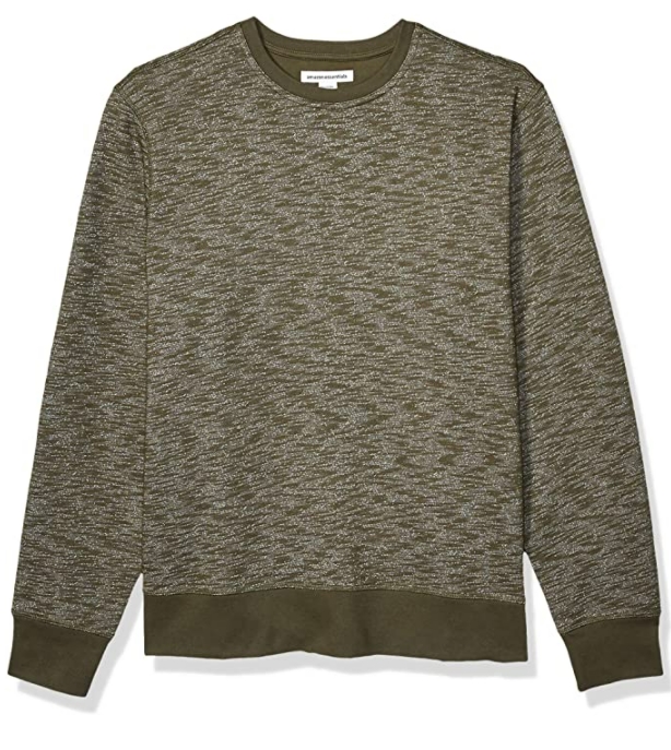 Amazon Essentials Men's Long-Sleeve Crewneck Fleece Sweatshirt, Olive Space-Dye Medium