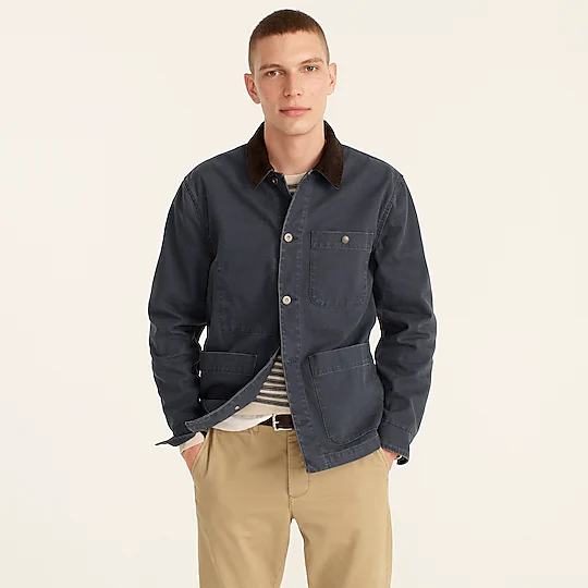 Wallace &amp; Barnes chore jacket with corduroy collar(2)