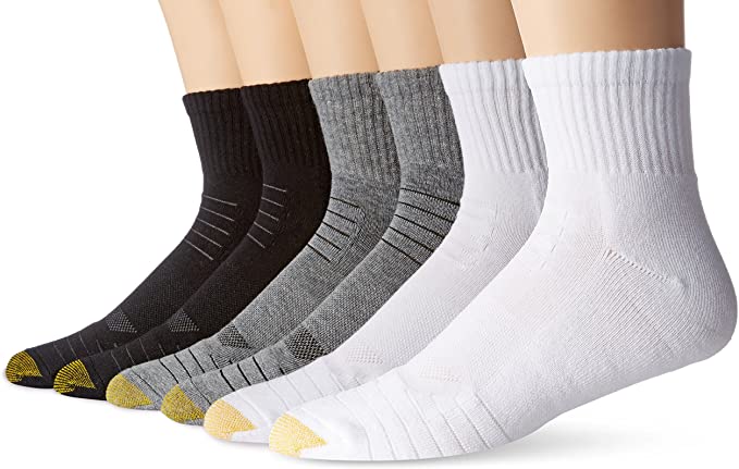 Gold Toe Men's Tech Quarter Socks, 6-Pairs