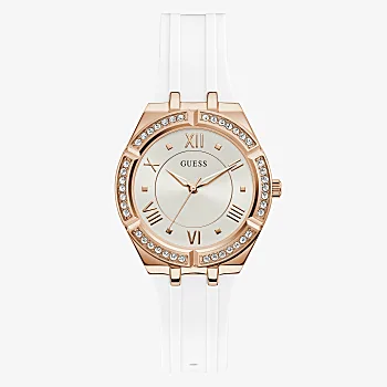 ROSE GOLD TONE CASE WHITE SILICONE WATCH