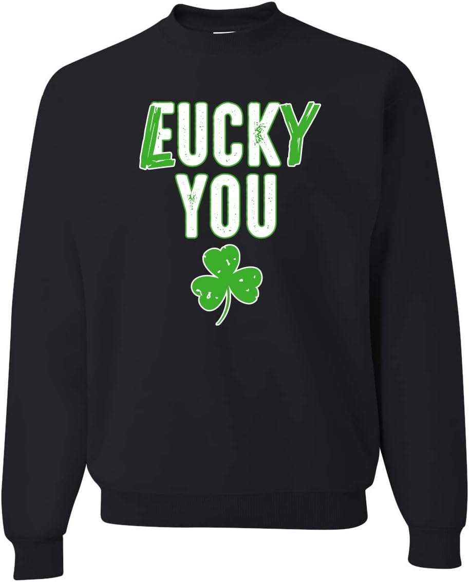 Wild Bobby Go Luck Yourself | Shamrock Design St. Patrick's Day Unisex Crewneck Graphic Sweatshirt